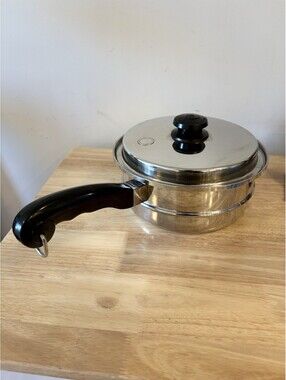 Saladmaster Steamer Insert Stainless Steel 8" With Vapo Lid Cookware Cover
